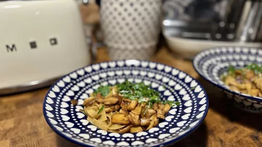 Tagliatelle z borowikami vegestyl