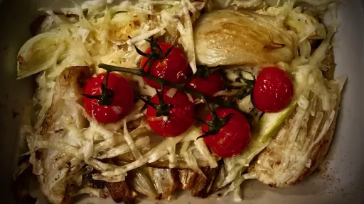 Fenkuł zapiekany w alternatywie sera vegestyl