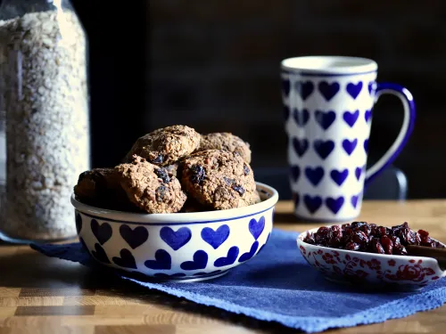 Ciasteczka śniadaniowe z żurawiną vegestyl