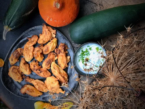 Kwiaty z cukinii - vegestyl