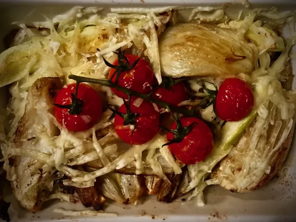 Fenkuł zapiekany w alternatywie sera vegestyl