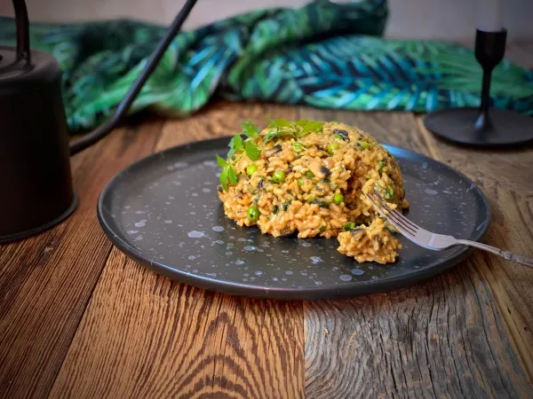 Risotto z pieczarkami i groszkiem vegestyl