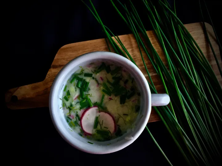 Chłodnik og&oacute;rkowo-rzodkiewkowy vegestyl